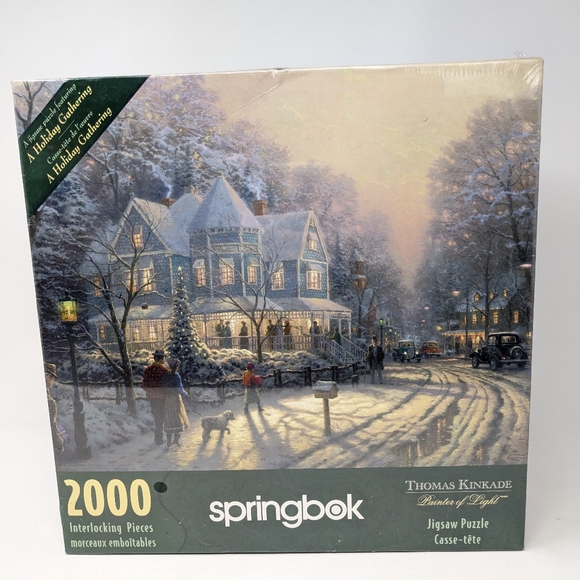 Springbok 2000 Piece Puzzle Thomas Kinkade A Holiday Gathering Christmas Gift - Picture 1 of 4